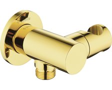 Deante CASCADA uhlové podmietkové pripojenie sprchovej hadice s držiakom, gold NAC_Z57K