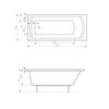 Roca Linea – obdĺžniková akrylátová vaňa 160 × 70 cm, biela A24T018000
