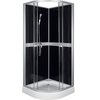 Novoterm Classic Black štvrťkruhový sprchový kút 89 x 89 x 210 cm, sklo číre