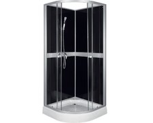 Novoterm Classic Black štvrťkruhový sprchový kút 89 x 89 x 210 cm, sklo číre