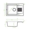 Laveo CELIA granitový drez 65 x 44 cm, sivý SBC_513T