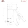 Corsan ANGO umývadlová vodovodná batéria čierna CMB3029BL