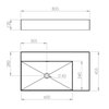 Elita Level ľavé nástenná umývadlo Solid Surface 80,5x45,5 cm Fume Matt RE041461177020