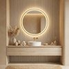 LED zrkadlo s priemerom 70 cm MMJ, zlatá HOM-02502