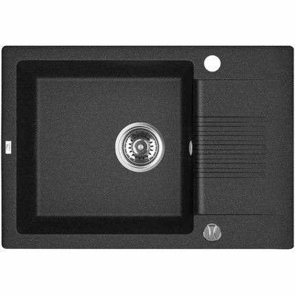 Laveo CELIA granitový drez 65 x 44 cm, čierny SBC_713T