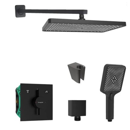 Home Sprchový set s batériou a telesom pod omietku hansgrohe, príslušenstvo kielle, matná čierna SANI21HKK401