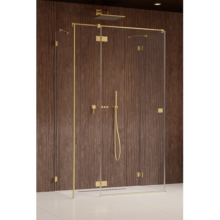Radaway ESSENZA PRO BRUSHED GOLD KDJ + S obdĺžnikový sprchový kút 90 x 100 cm 10097390-99-01R+10098100-01-01+10098100-01-01