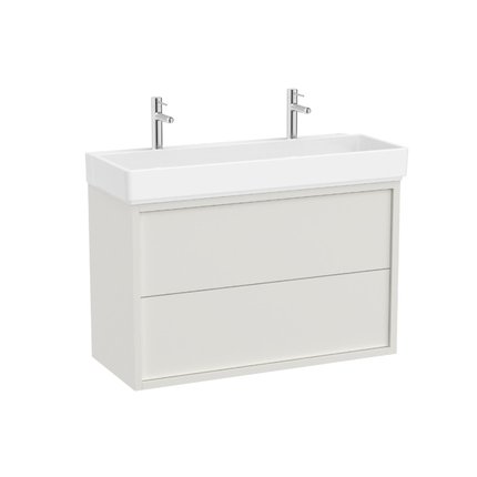 Roca TURA Unik Compacto kúpeľňová skrinka s umývadlom s 2 otvormi pre batériu 2S 100 x 43 cm A852036558