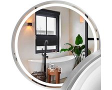 LED zrkadlo s priemerom 60 cm MMJ P11397, brúsená oceľ, HOM-06505