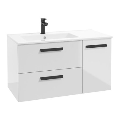 Kúpeľňová skrinka Faro D90 set s umývadlom 90 x 45 cm - biela lesklá
