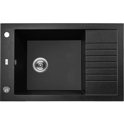 Laveo PIONIER granitový drez 78 x 50 cm, čierny SBR_713T