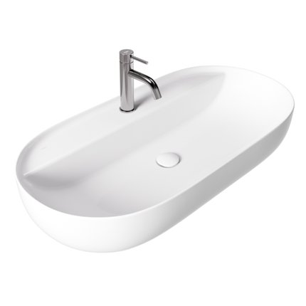 Besco CeraBe ANES CERA-LINE White keramické umývadlo na dosku 80 x 40 cm UNC-80-ANB