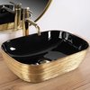 Rea BELINDA BLACK GOLD BRUSH keramické umývadlo na dosku 46 x 33 cm U8780