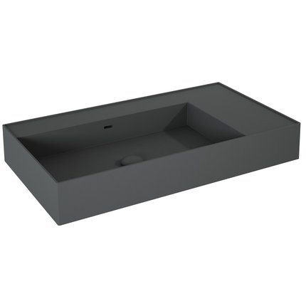 Elita Level ľavé nástenná umývadlo Solid Surface 80,5x45,5 cm Antracit Matt RE041461176010