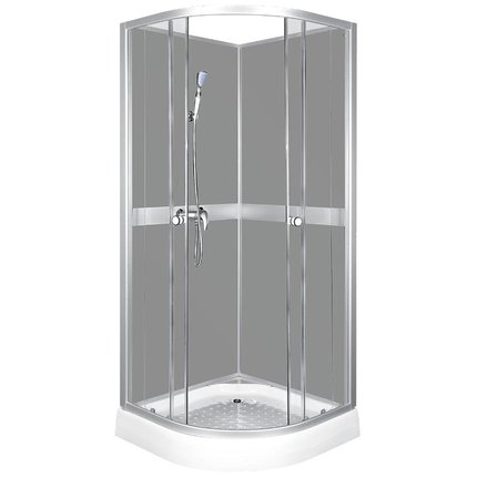Kerra Classic GREY sprchový kút s vaničkou a sprchovou bateriou 80 x 80 x 210 cm