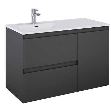Elita SPLIT skrinka pod umývadlo 100 cm 2S + kôš, Antracit matt 168150