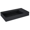 Elita Level ľavé nástenná umývadlo Solid Surface 80,5x45,5 cm Black Matt RE041461177160