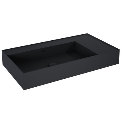 Elita Level ľavé nástenná umývadlo Solid Surface 80,5x45,5 cm Black Matt RE041461177160