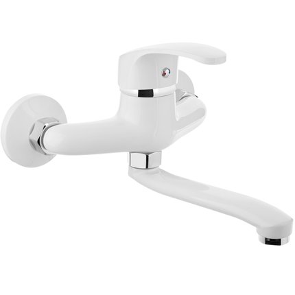 Kuchinox KAKADU umývadlová batéria nástenná s pohyblivou výlevkou, biela BKK_650D