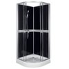 Kerra Classic Black sprchový kút s vaničkou a sprchovou bateriou 80 x 80 x 210 cm
