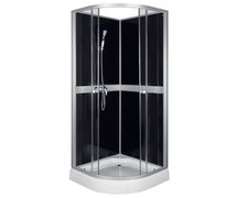 Kerra Classic Black sprchový kút s vaničkou a sprchovou bateriou 80 x 80 x 210 cm