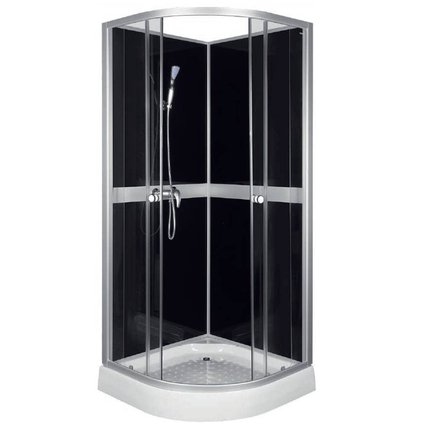 Kerra Classic Black sprchový kút s vaničkou a sprchovou bateriou 80 x 80 x 210 cm