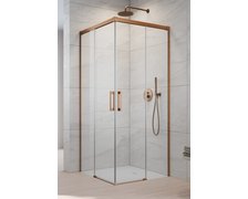 Radaway IDEA BRUSHED COPPER KDD obdĺžnikový sprchový kút 90 x 110 x 205 cm 387060-93-01L+387063-93-01R
