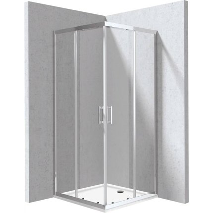 Deante FUNKIA EVO sprchový kút s vaničkou 80 x 80 x 195 cm sklo číre, profil chróm KYCP0088P