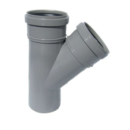 Kanalizačná tvarovka,HT odbočka Ø75 / 75 - 45° PP sivé X3612