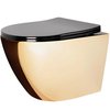 Rea CARLO MINI GOLD/BLACK WC misa závesná RimFree 49,5 x 37 cm so sedátkom voľne-padajúcim C8990