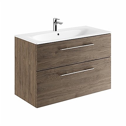 Kolo Geberit Nova Pro Premium SET skrinka s dvoma zásuvkami a umývadlom 100 cm, tmavý orech