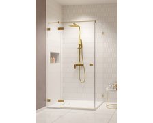 Radaway ESSENZA PRO BRUSHED GOLD KDJ obdĺžnikový sprchový kút 120 x 120 x 200 cm 10097120-99-01L+10098120-01-01