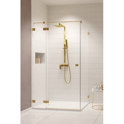 Radaway ESSENZA PRO BRUSHED GOLD KDJ obdĺžnikový sprchový kút 120 x 120 x 200 cm 10097120-99-01L+10098120-01-01