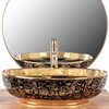 Rea MARGOT BLACK / GOLD keramické umývadlo na dosku 52 x 40 cm U8978