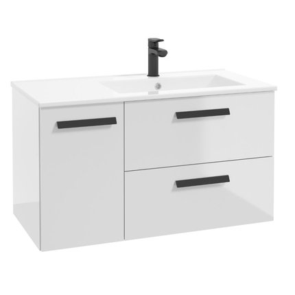 Kúpeľňová skrinka Faro D90 set s umývadlom 90 x 45 cm - biela lesklá