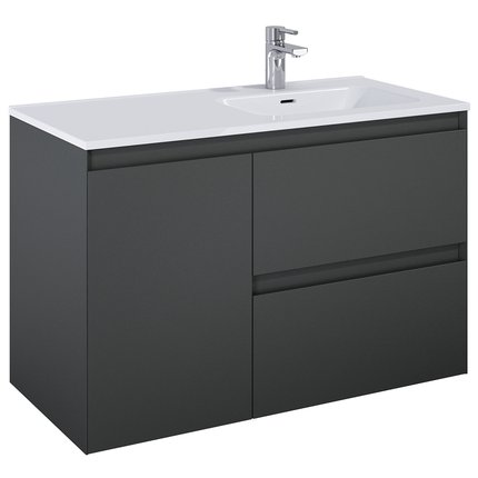 Elita SPLIT skrinka pod umývadlo 100 cm 2S + kôš, Antracit matt 168154