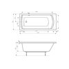 Roca Linea – obdĺžniková akrylátová vaňa 170 × 75 cm, biela A24T042000