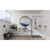 Elita Level ľavé nástenná umývadlo Solid Surface 120,5x45,5 cm White Matt/Black Matt RE041461236030