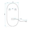 LED oválne kúpeľňové zrkadlo 50 x 100 cm LED OVL, zlatý rám, HOM-02506
