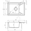 Deante EVORA granitový drez  59 x 44 cm, grafit metalik ZQJ_G11A