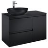 Elita SPLIT skrinka pod umývadlo 100 cm 2S + kôš, Black matt 168151