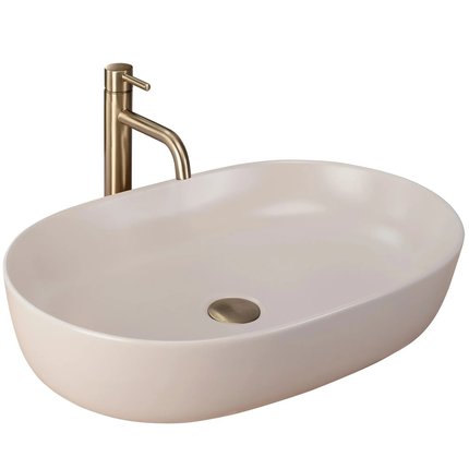 Rea CLEO Beige Matt keramické umývadlo na dosku 60,5 x 41 cm REA-U9655