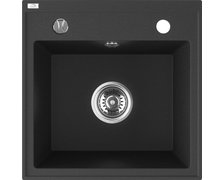 Laveo TRZYNASTKA granitový drez 44 x 44 cm, čierny SBP_710T