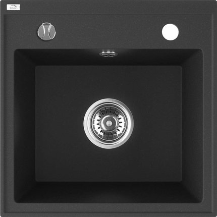 Laveo TRZYNASTKA granitový drez 44 x 44 cm, čierny SBP_710T