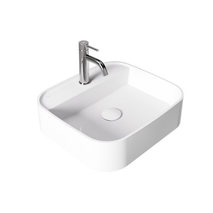 Besco CeraBe ASSOS CERA-LINE White keramické umývadlo na dosku 45 x 40 cm UNC-45-ASB