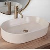 Rea NADIA Beige Matt keramické umývadlo na dosku 61 x 38,5 cm REA-U9661