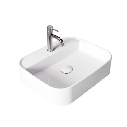 Besco CeraBe ASSOS CERA-LINE White keramické umývadlo na dosku 50 x 40 cm UNC-50-ASB