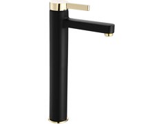 Rea POLO BLACK GOLD umývadlová vodovodná batéria, vysoká B9978