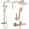 Rea ATLAS GOLD BRUSH sprchový kút 80 x 80 x 200 cm, sklo číre, ľavý K4672 + K4335