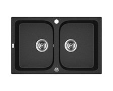 Laveo CELIA granitový drez 76 x 48 cm, čierny SBC_720T